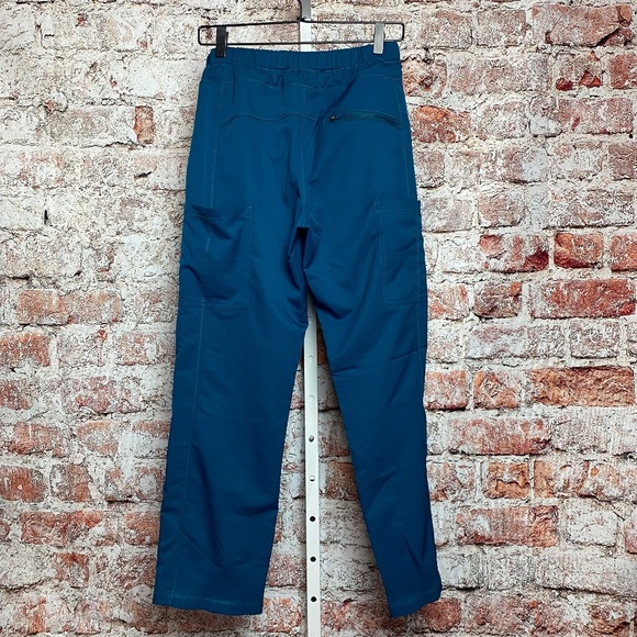 Dickieʻs Womenʻs Petite Blue Elastic Drawstring Waist Cargo Scrub Pants Small - Picture 2 of 6